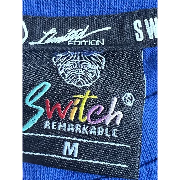 Switch Remarkable Mastermind Embroidered Graphic T-Shirt Mens Size M Blue - Picture 6 of 9